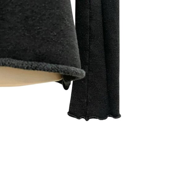 Robin Lane Wool Blend Cowl-Neck Raw Edge Contemporary Sweater Black size Medium - Picture 8 of 12